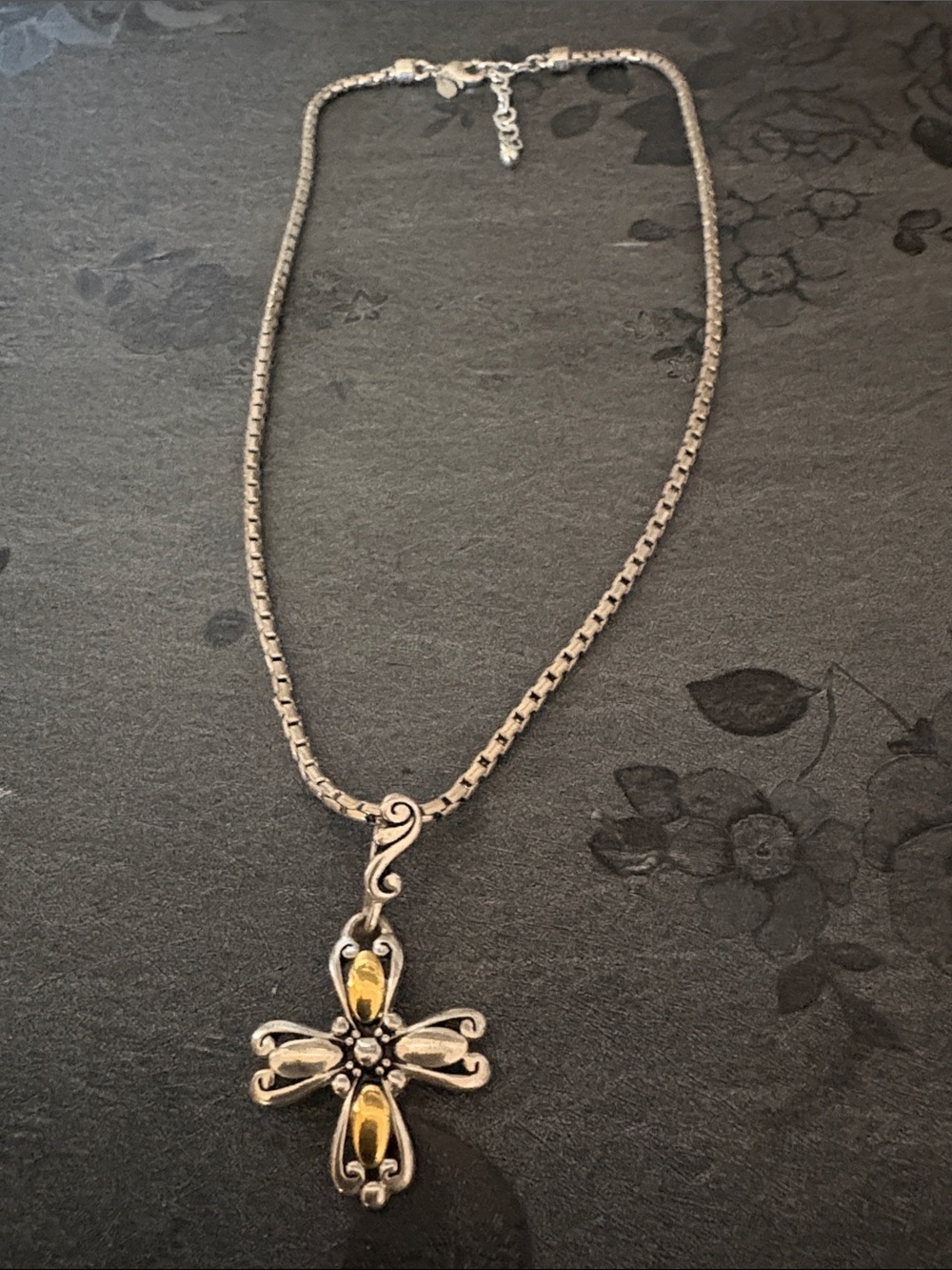 PREMIER DESIGNS TWO-TONE MALTESE RELIGIOUS CROSS PENDANT 18-20" NECKLACE